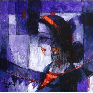 Janisar Ali, 14 x 14 Inch, Acrylic on Canvas, Figurative Painting, AC-JNA-049